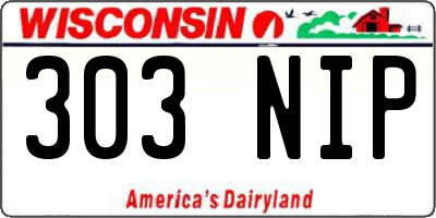 WI license plate 303NIP