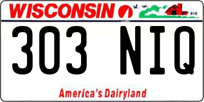 WI license plate 303NIQ
