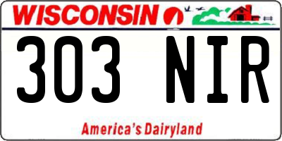 WI license plate 303NIR
