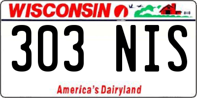 WI license plate 303NIS