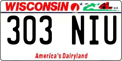 WI license plate 303NIU