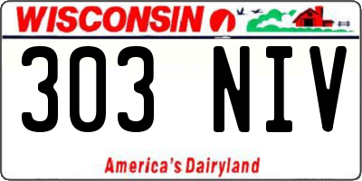 WI license plate 303NIV