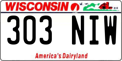 WI license plate 303NIW