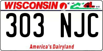 WI license plate 303NJC