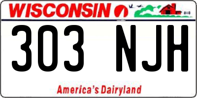 WI license plate 303NJH