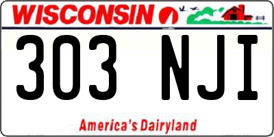 WI license plate 303NJI