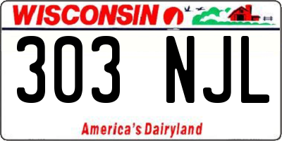 WI license plate 303NJL
