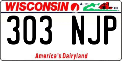WI license plate 303NJP