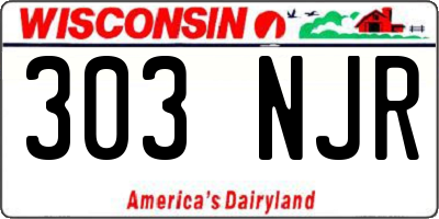 WI license plate 303NJR