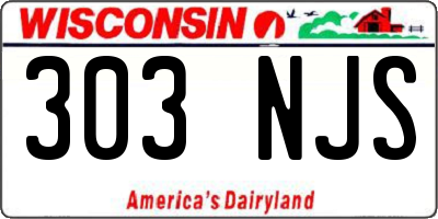 WI license plate 303NJS