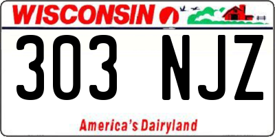 WI license plate 303NJZ