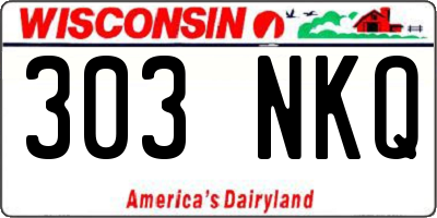 WI license plate 303NKQ