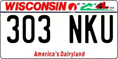 WI license plate 303NKU