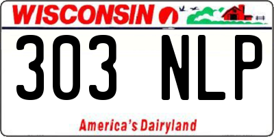 WI license plate 303NLP