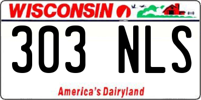 WI license plate 303NLS