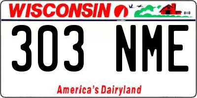 WI license plate 303NME