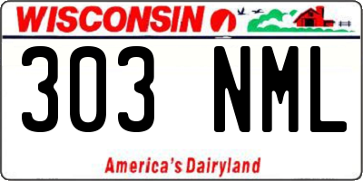 WI license plate 303NML