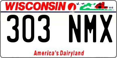 WI license plate 303NMX