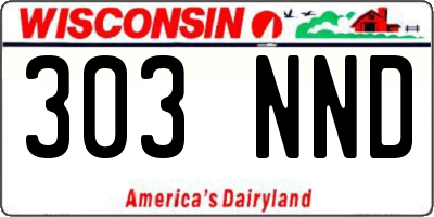 WI license plate 303NND