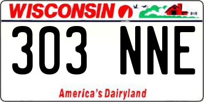 WI license plate 303NNE