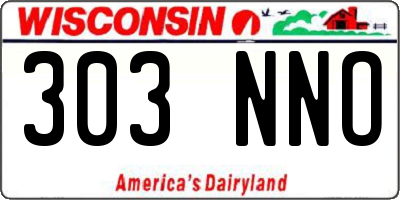 WI license plate 303NNO