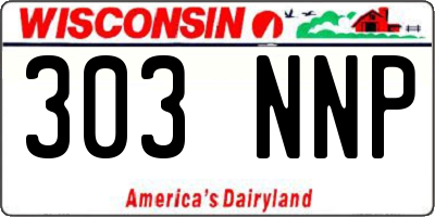 WI license plate 303NNP