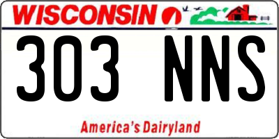 WI license plate 303NNS