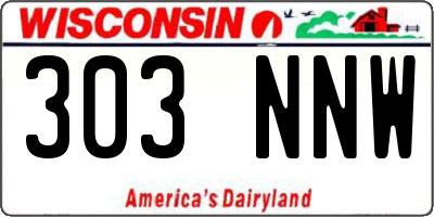 WI license plate 303NNW