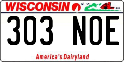 WI license plate 303NOE