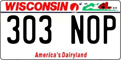 WI license plate 303NOP
