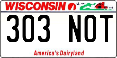 WI license plate 303NOT
