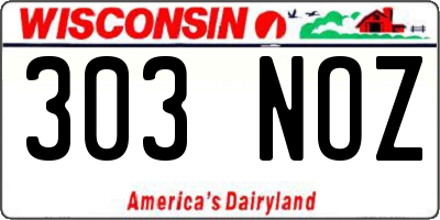 WI license plate 303NOZ