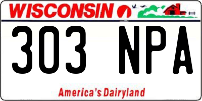 WI license plate 303NPA
