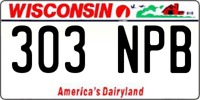 WI license plate 303NPB