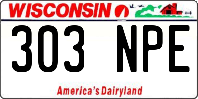 WI license plate 303NPE