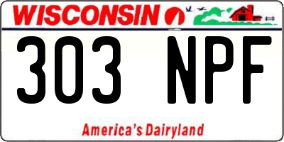 WI license plate 303NPF