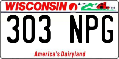 WI license plate 303NPG