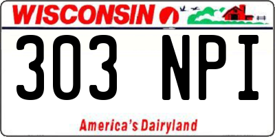 WI license plate 303NPI