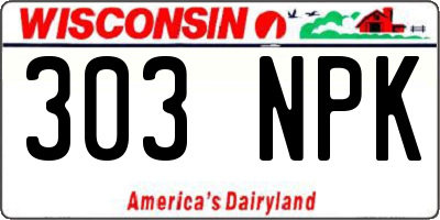 WI license plate 303NPK