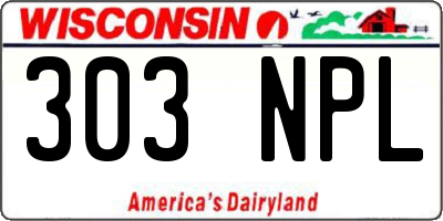 WI license plate 303NPL