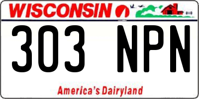 WI license plate 303NPN