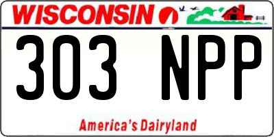 WI license plate 303NPP