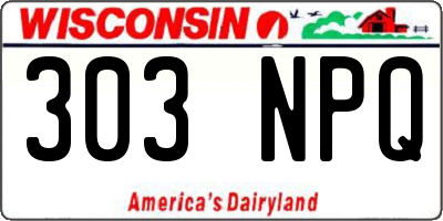 WI license plate 303NPQ