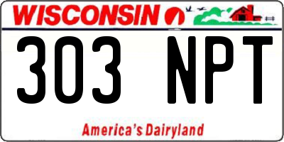 WI license plate 303NPT