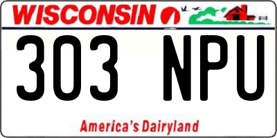 WI license plate 303NPU
