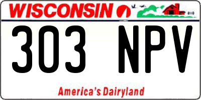 WI license plate 303NPV