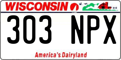 WI license plate 303NPX