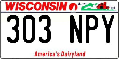 WI license plate 303NPY