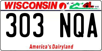 WI license plate 303NQA