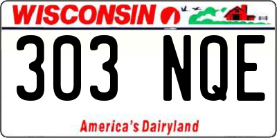 WI license plate 303NQE